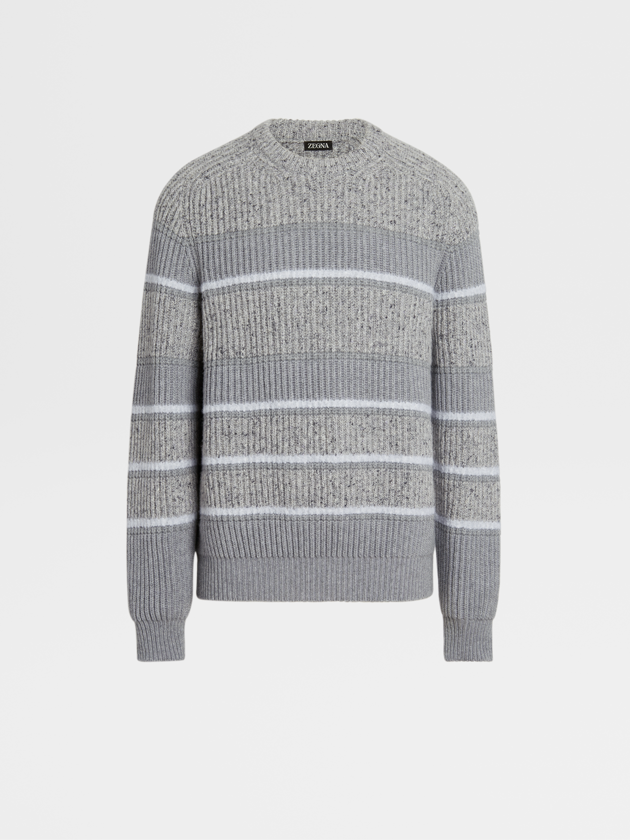 Light Grey Cashmere and Silk Crewneck